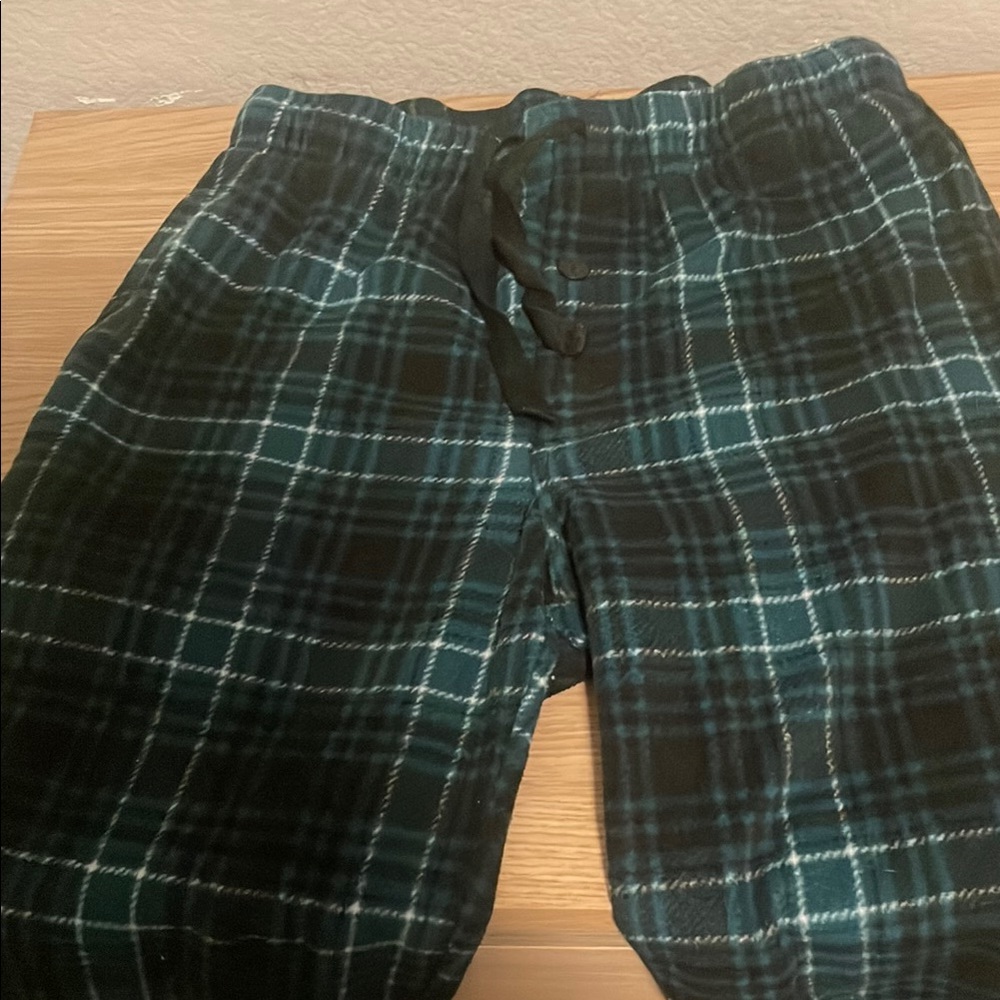 George Green and Black Sweatpants with Classic Plaid Design